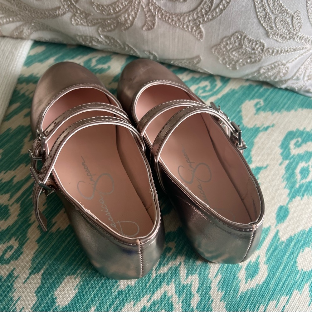 Jessica Simpson Rose Gold Mary Jane Little Girls Shoes - Picture 2 of 5